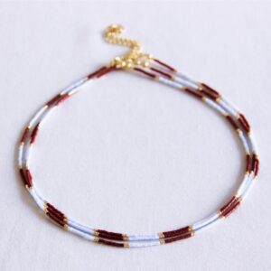 Miyuki ketting – blauw cacao