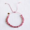 Edelsteen armband goud met vergulde Miyuki – magenta