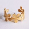 Bangle armband goud XL bloemen – goud
