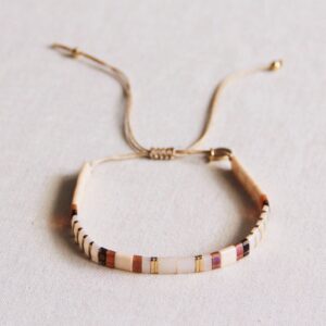 Tila-armband – taupe/nude/verguld