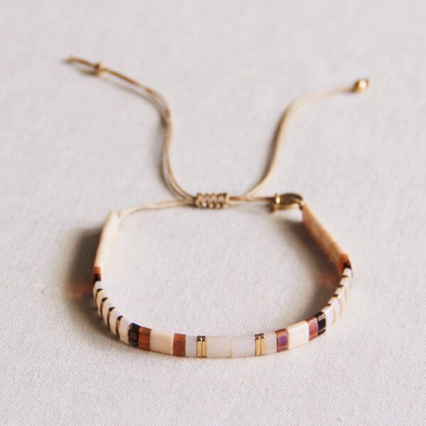 Tila-armband in taupe, nude en verguld