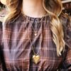Miyuki ketting met mini hartje – zwart/verguld – foto 2