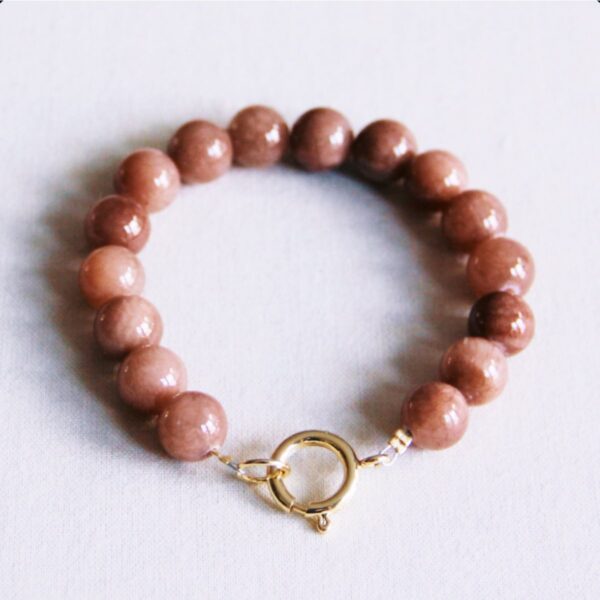 Natuursteen kralen armband xl in mokka