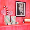Marshmallow bloempot roze-groen groot – foto 4
