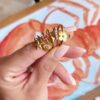 Minimalistische ring met kristalsteen – fuchsia – foto 4
