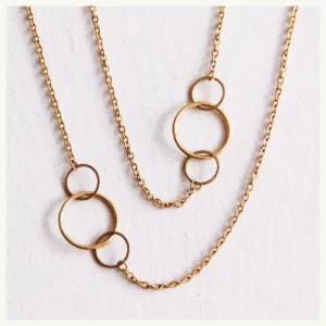 Lange Schakelketting met Ronde Details – 80 cm