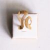 Statement ring retro gestreept XL – goud – foto 3