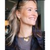 Statement oorbellen met muntje en ovale hanger – goud, foto 2