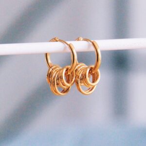 Oorbel met ringen – goud