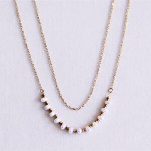 Dubbele ketting met mini parels