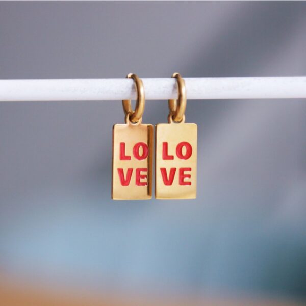 Oorringen love rood