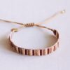 Geweven armband strepen – nude tinten – foto 3
