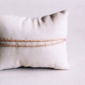 Dubbele Miyuki armband – champagne/verguld