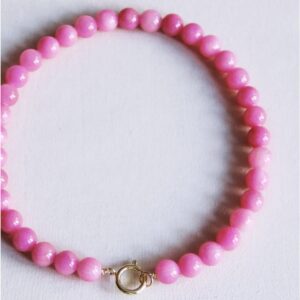 Natuurlijke stenen kralenketting xl – fuchsia