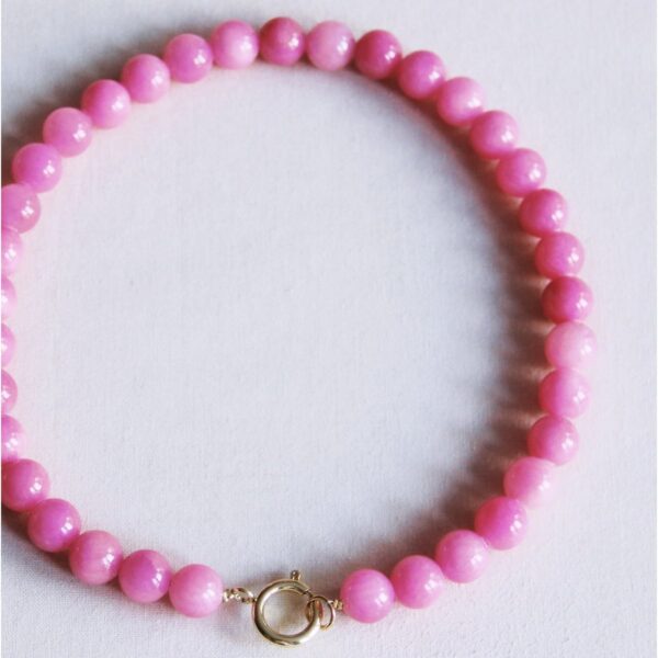 Natuurlijke stenen kralenketting xl in fuchsia