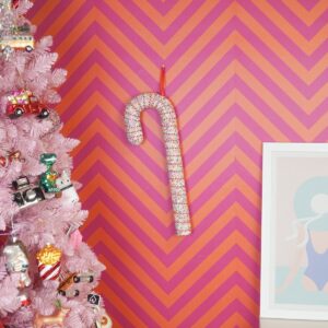 Snoepstok Schuim Wit Discobal Dip 52 cm – Kerstdecoratie