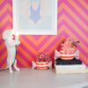 Toffee bloempot oranje-roze groot – foto 4