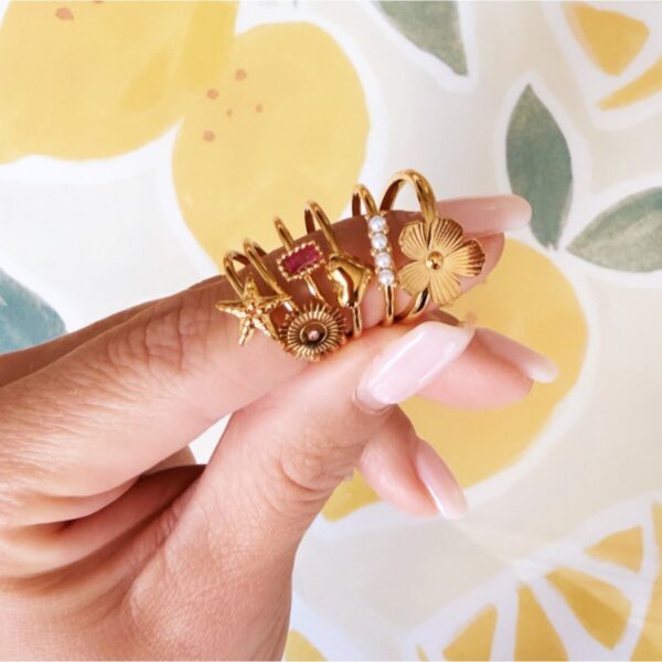 Minimalistische ring met bolvormig hart – goud – foto 2
