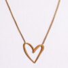 Fijne ketting met open hart in goud