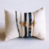 Satijnen armband met ringen – zwart/zilver, foto 3