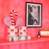 Bloempot strik lichtroze rood – foto 4