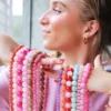 Natuurlijke stenen kralenketting xl – lila – foto 2