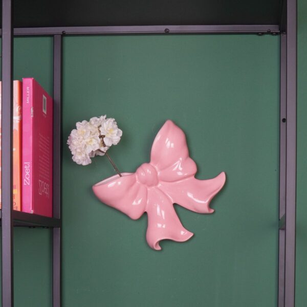 Wandvaas Bow Roze – Keramiek 19 x 18,5 cm