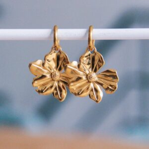 Oorringen met XL bloem – goud