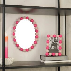 Spiegel Ovaal Bubbels Licht/Neon Roze – 29 x 22,5 cm