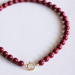 Kralenketting met Miyuki kralen – bordeaux/zalm