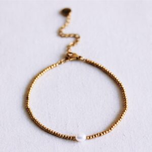 Kralenarmband met parel – goud