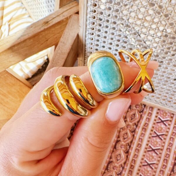 Statement ring spiraal – goud – foto 2