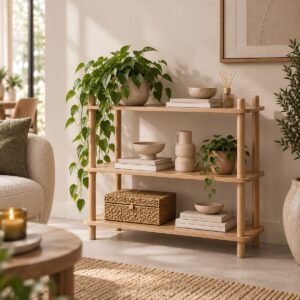 Boekenplank Jeff Bruin – 3 Planken, 80 x 30 x 79 cm