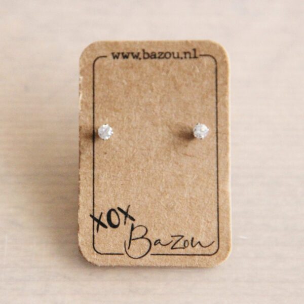 Mini oorstekers met strass in zilver