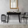 Zwarte bijzettafel – Sidetable Zwart met Lamellen – MDF 100 x 33 x 76 cm