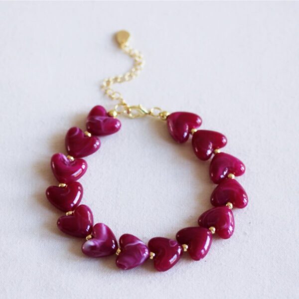 Hars kralenarmband XL in magenta