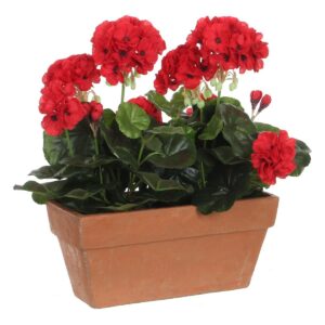 Kunstplant Geranium Rood in bak