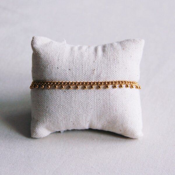 Schakelarmband met balletjes – goud – foto 2