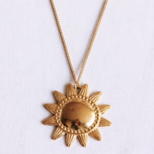 Fijne schakelketting met zonnebedeltje groot
