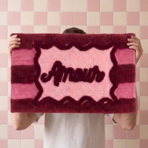 Badmat Amour Roze/Rood 80 x 50 cm