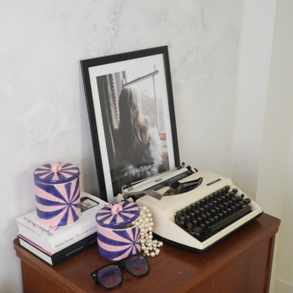Voorraadpot swirl roze-blauw – sfeerfoto