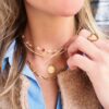 Fijne ketting met ronde fantasiebedel – goud, foto 2