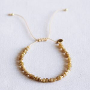 Edelsteen armband met vergulde Miyuki – kaki