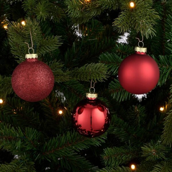 Kerstballen Set Glas Rood – 26 stuks