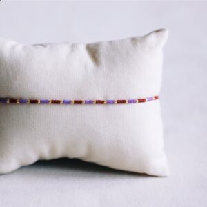 Miyuki armband colorblocking – paars/bruin