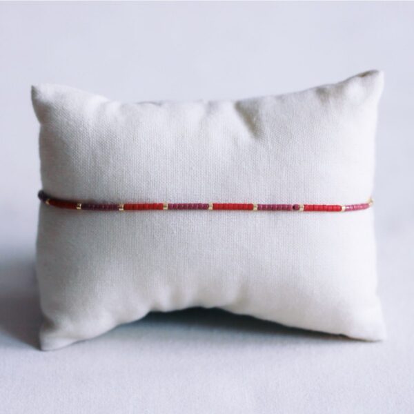 Miyuki armband kleurblokkering in rood en paars