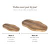 Dienblad Bauru Naturel Hout maat S (44 x 25) en maat M (66 x 37,5) naast elkaar op schaal