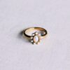 Vintage ring met parelstenen in goud