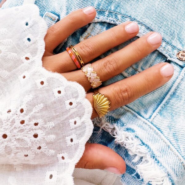 Tila-ring – lichtroze/goud – foto 2