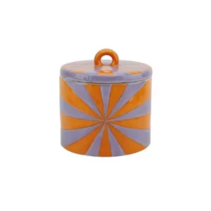 Voorraadpotje Swirl Oranje/Lila – Dolomiet 11 x 11 x 11,5 cm